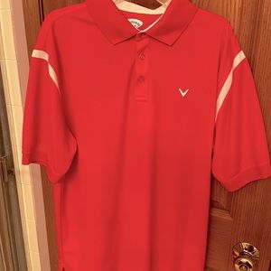 Callaway Golf Polo Salmon/Pink & White LIKE NEW size XL